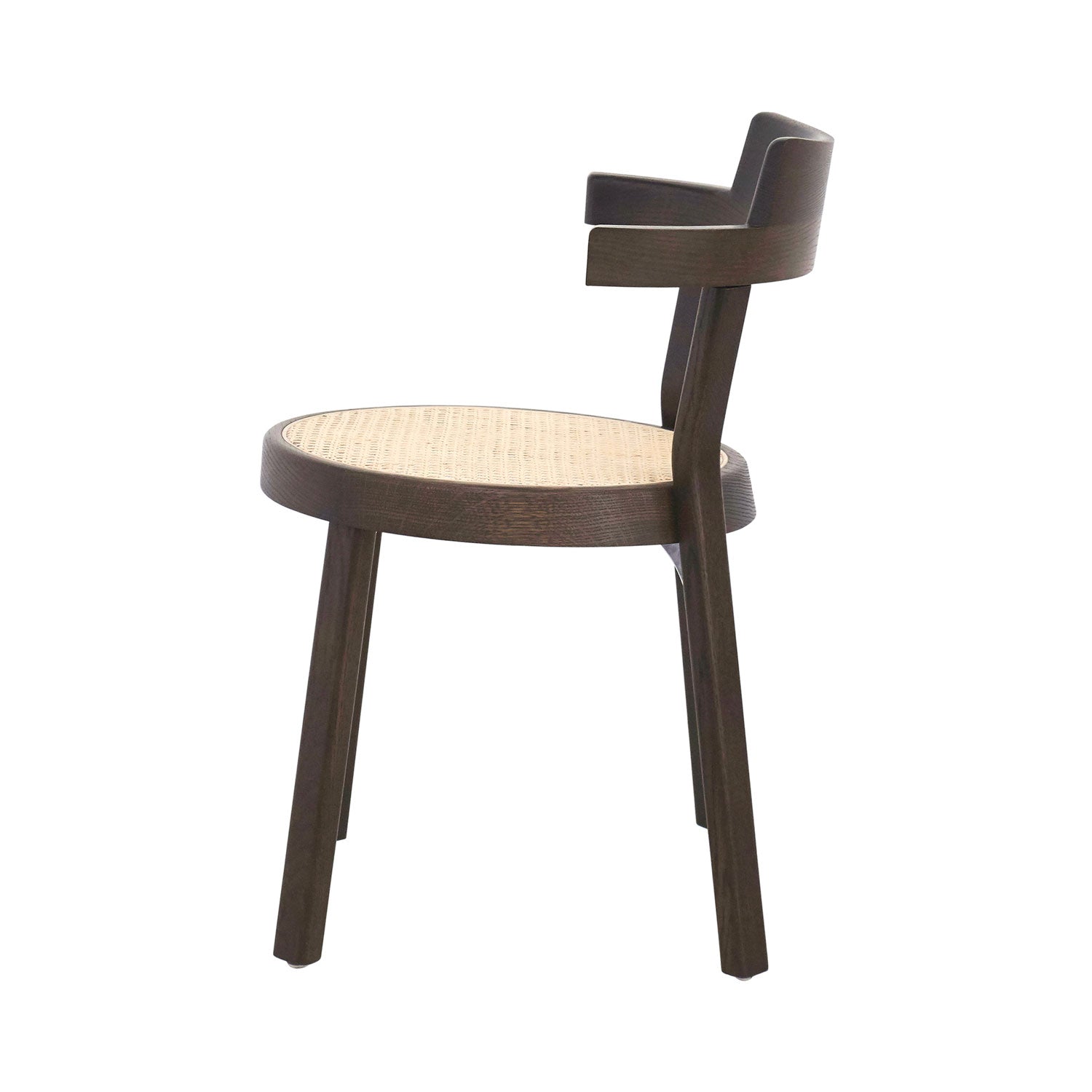 Pagoda Cane Chair: Dark Brown Oak