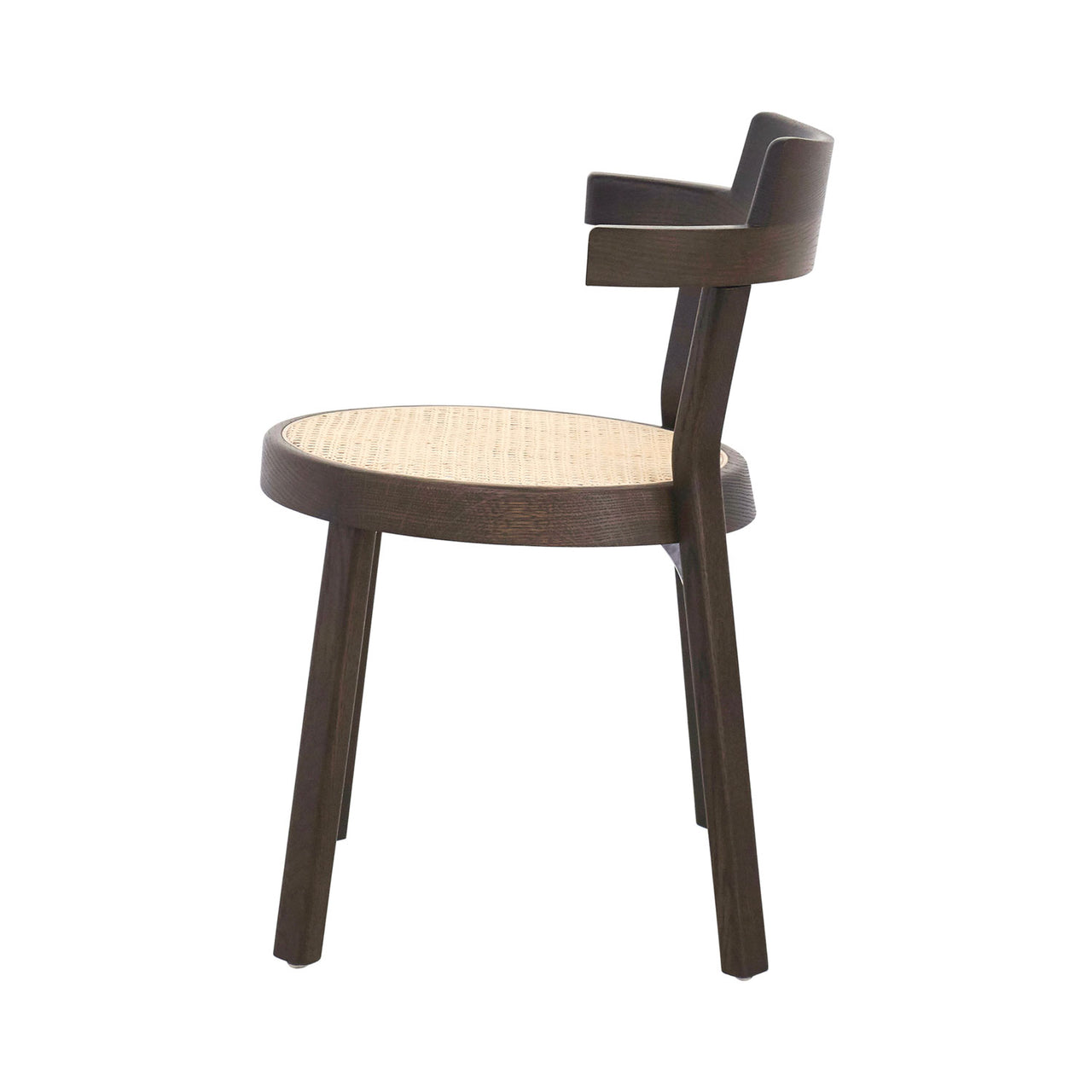 Pagoda Cane Chair: Dark Brown Oak