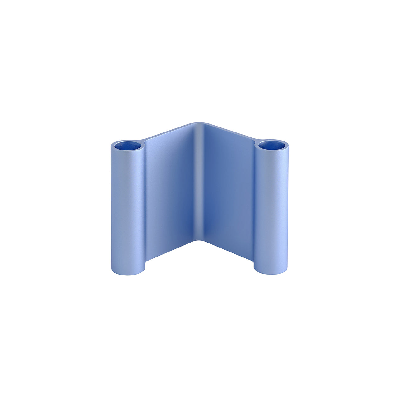 Pair Candleholder: Low + Light Blue