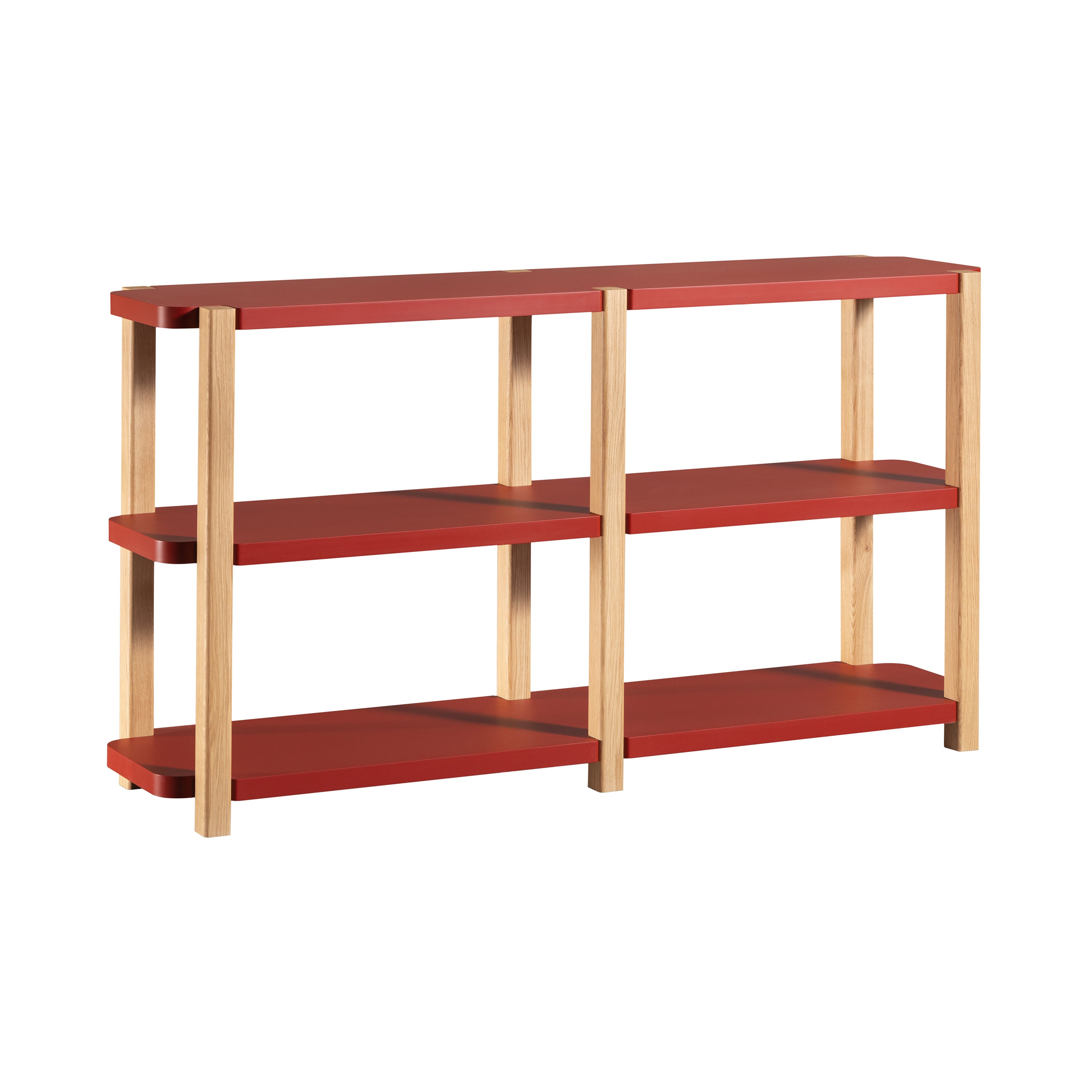 Palinfrasca Bookcases: Medium + 3 + Lacquered Bloody Mary + Natural Ash