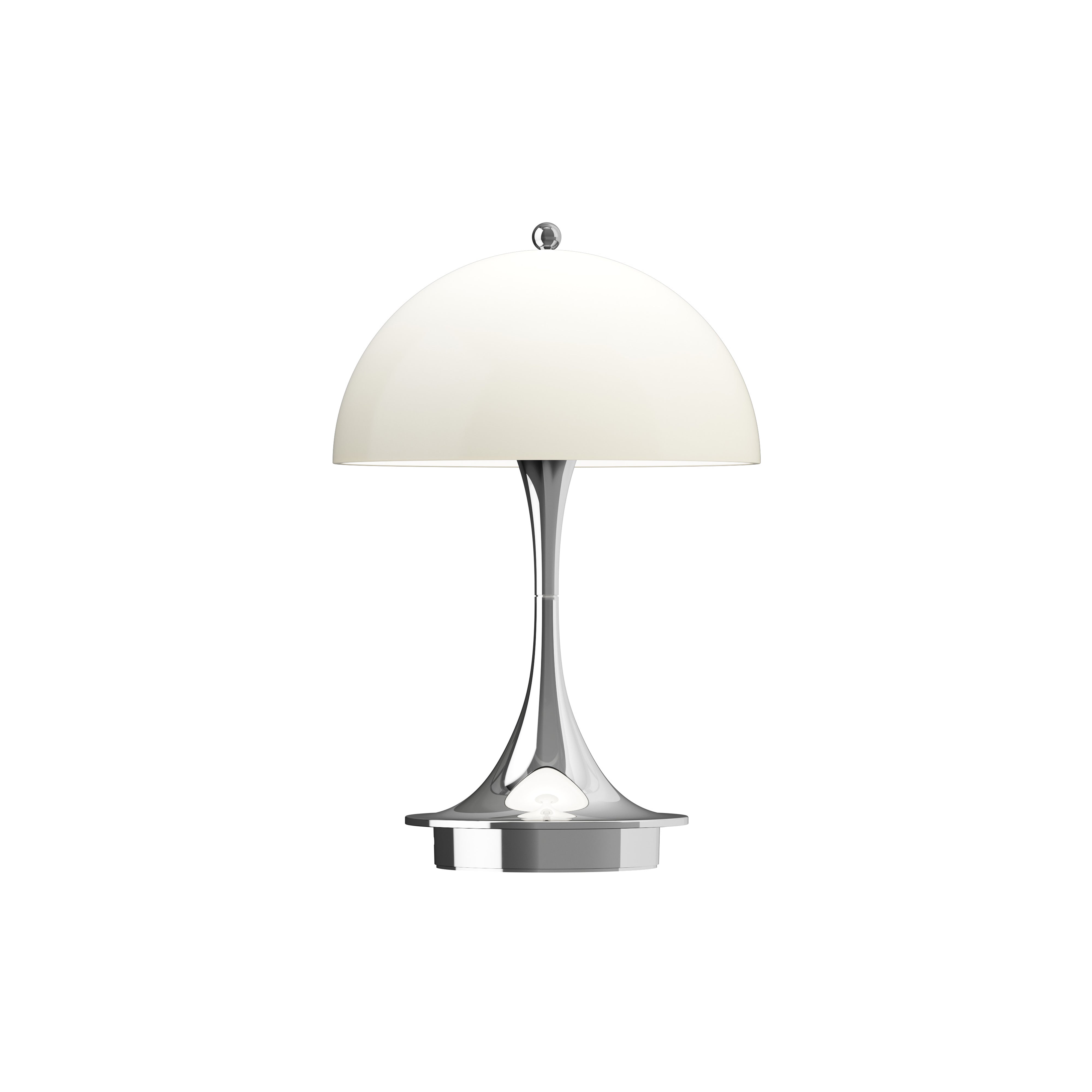 Panthella Portable Table Lamp: Beige + Chrome