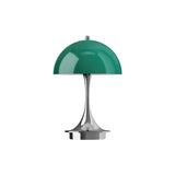 Panthella 160 Portable Table Lamp: Opal Green + Chrome