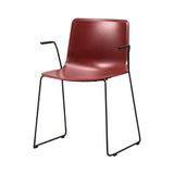 Pato Sledge Armchair: Stacking + Dark Red + Black