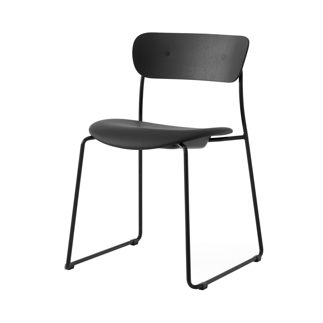 Pavilion AV52 Stacking Side Chair: Black Lacquered Oak