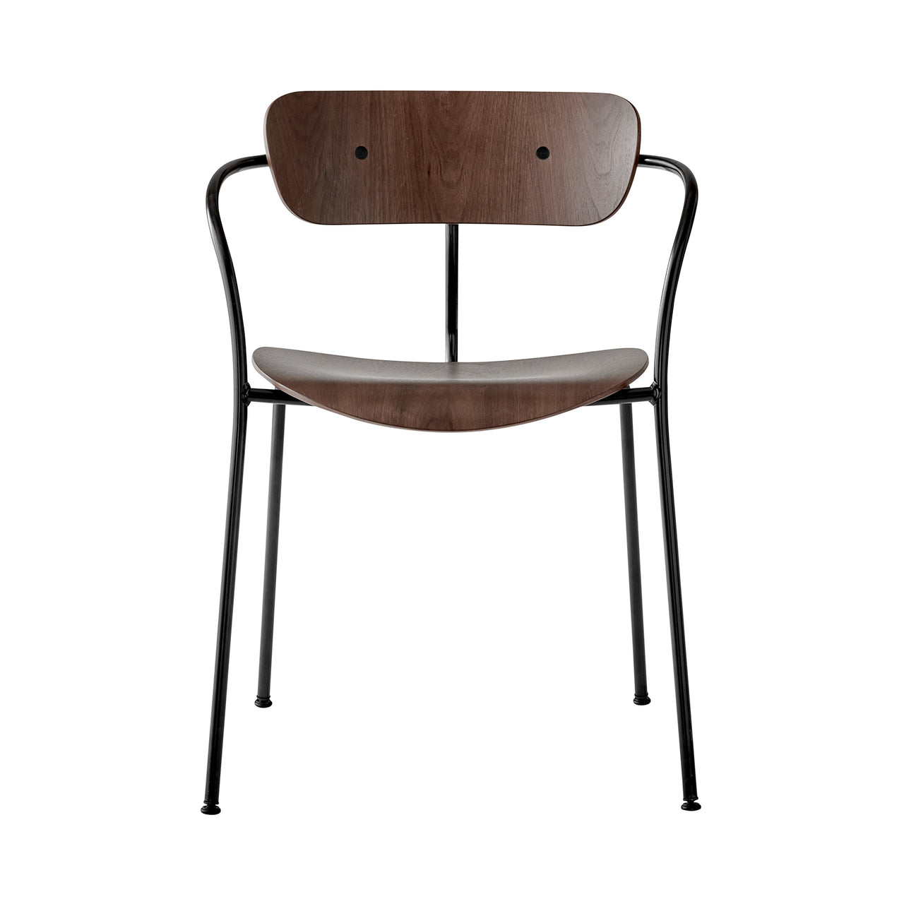 Pavilion Armchair AV2: Set of 2 + Walnut + Black
