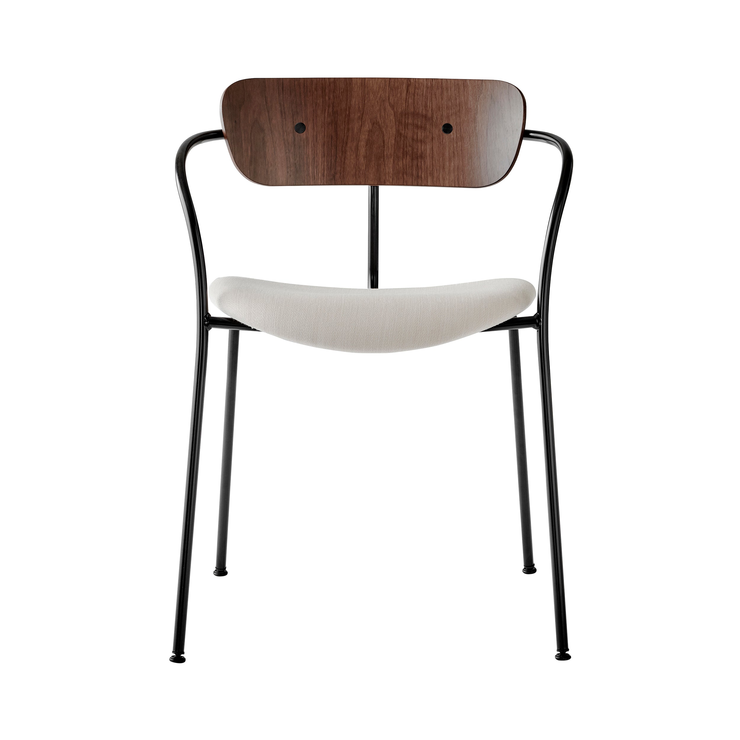Pavilion Stacking Armchair AV4: Upholstered + Lacquered Walnut + Black