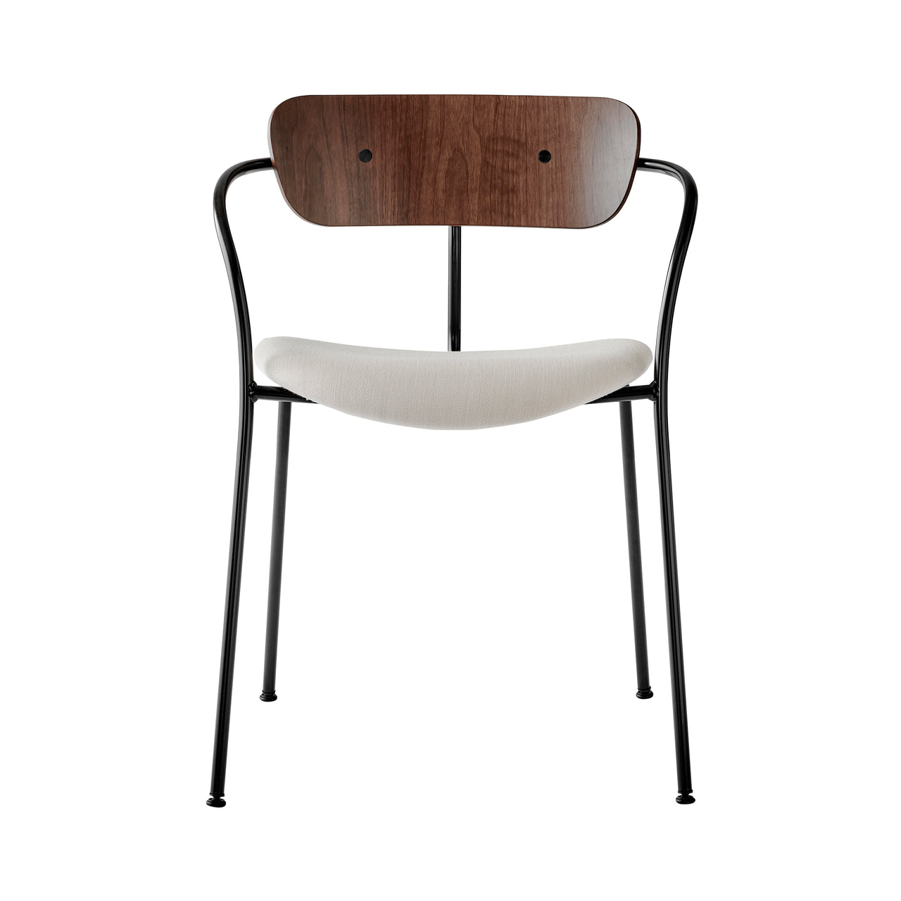 Pavilion Stacking Armchair AV4: Upholstered + Lacquered Walnut + Black