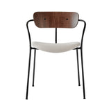 Pavilion Stacking Armchair AV4: Upholstered + Lacquered Walnut + Black