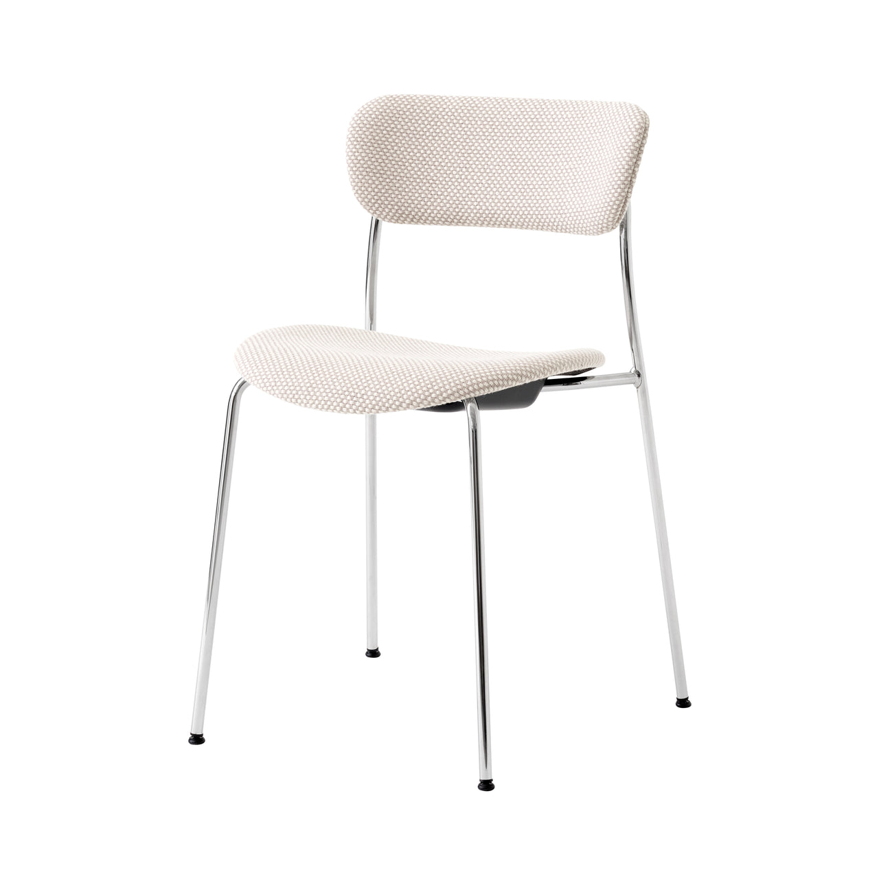 Pavilion Stacking Chair AV12: Fully Upholstered + Chrome
