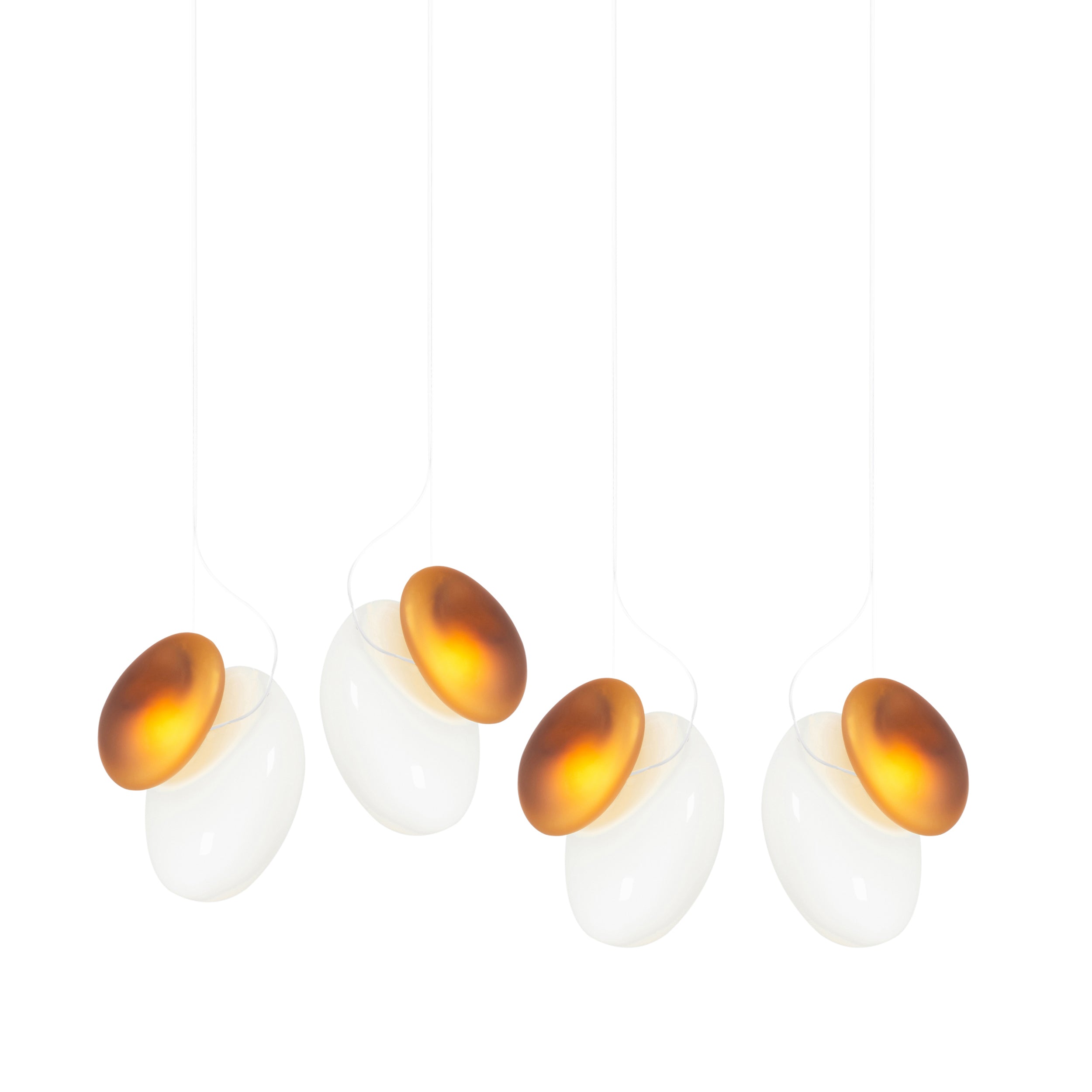 Pebble Linear 4 Pendant Light: A + D + Citrine + Pearl