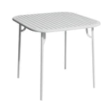 Week-End Square Dining Table with Slats: Pearl grey