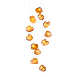 Pebble Chandelier 12: Double Helix + Citrine + White Sandtex