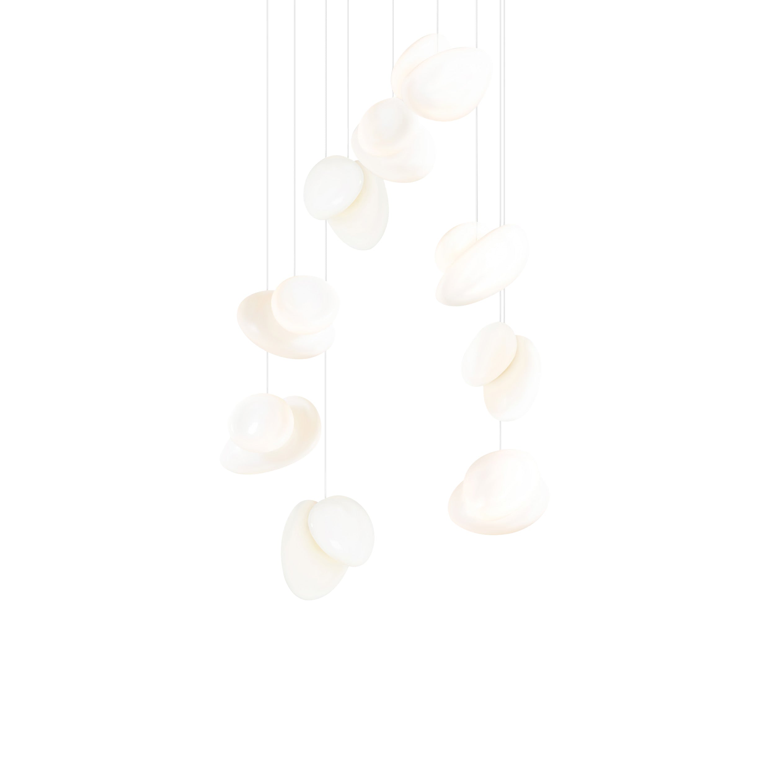 Pebble Chandelier 9: Double Helix + Pearl