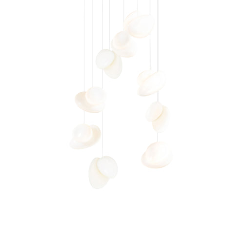 Pebble Chandelier 9: Double Helix + Pearl