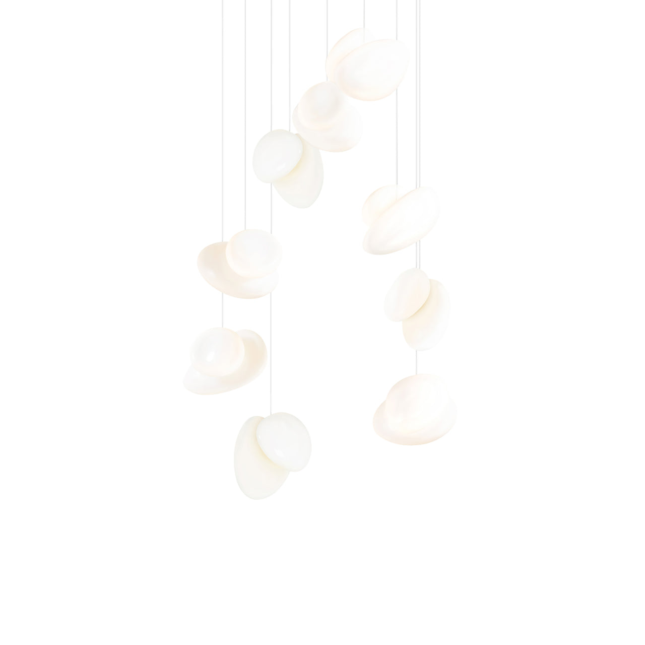 Pebble Chandelier 9: Double Helix + Pearl
