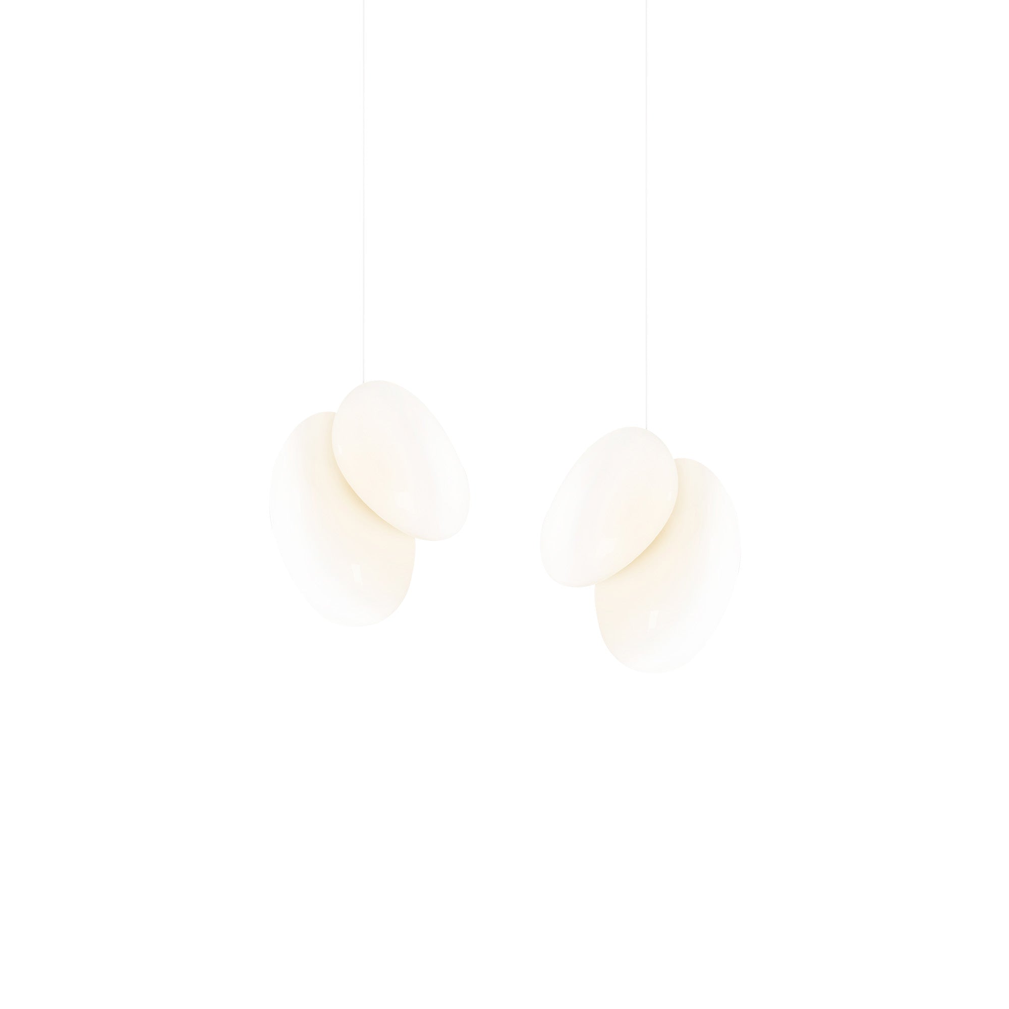 Pebble Linear 2 Pendant Light: A + Pearl + Pearl