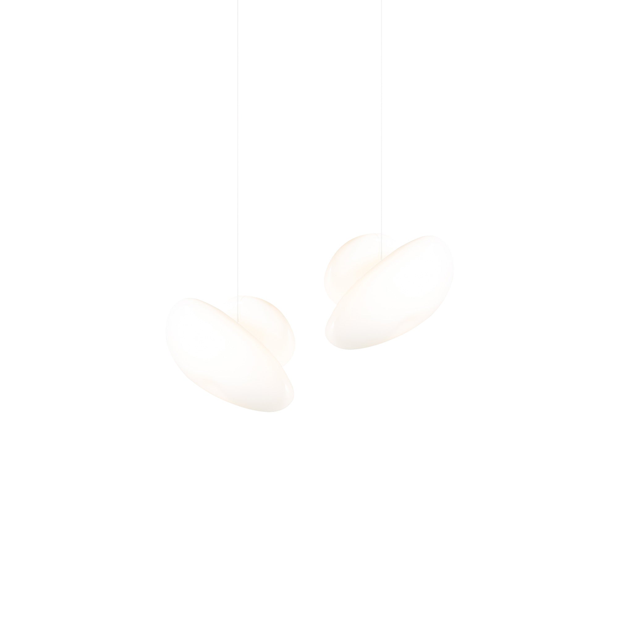 Pebble Linear 2 Pendant Light: B + Pearl + Pearl