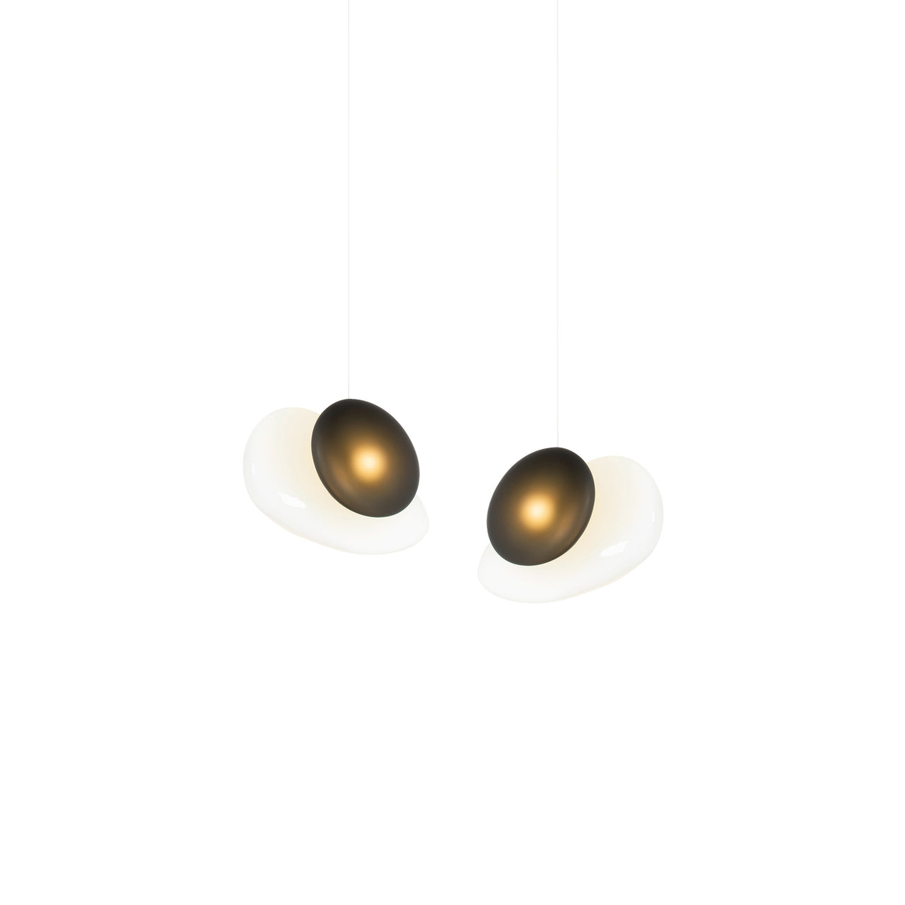 Pebble Linear 2 Pendant Light: B + Pearl + Slate