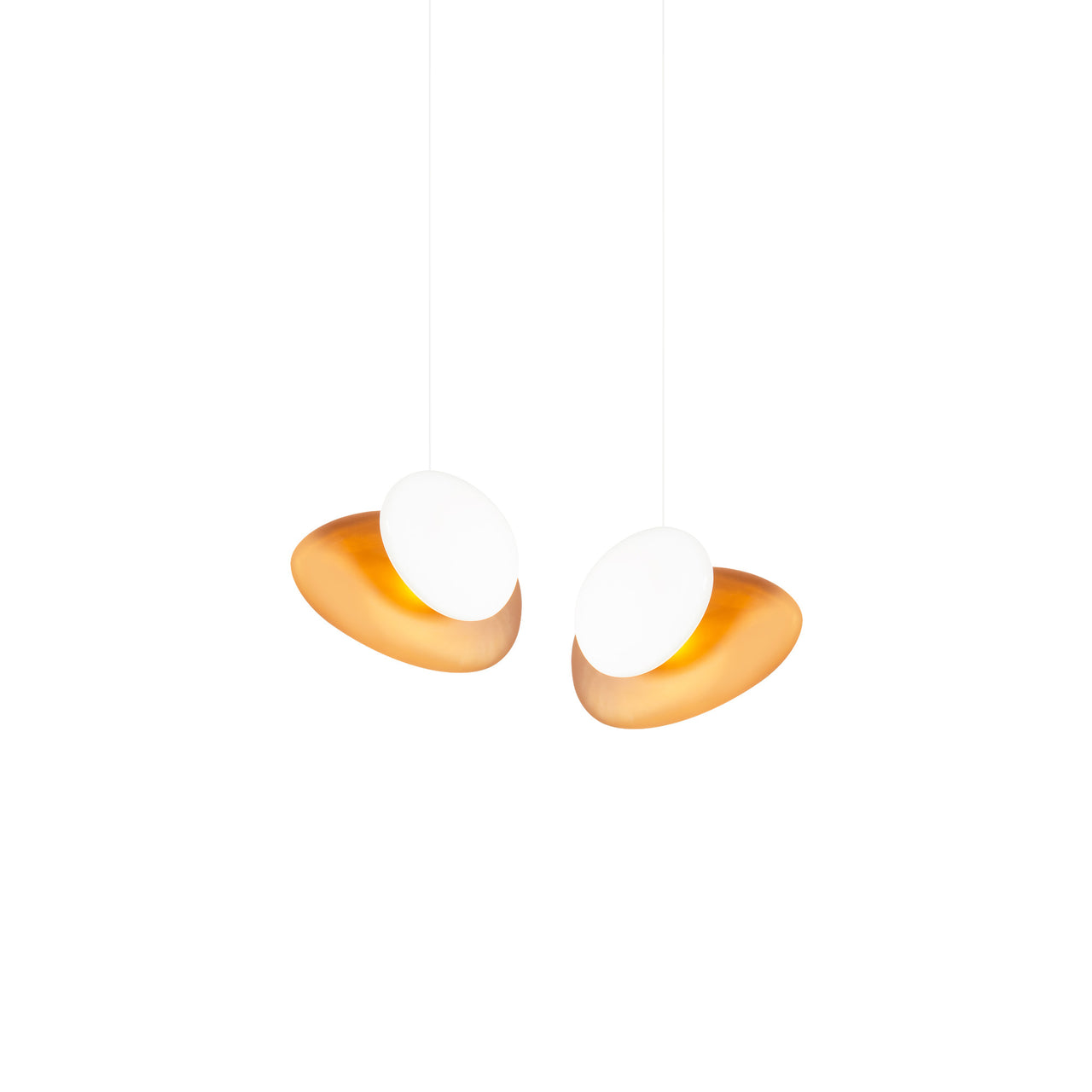 Pebble Linear 2 Pendant Light: B + Citrine + Pearl