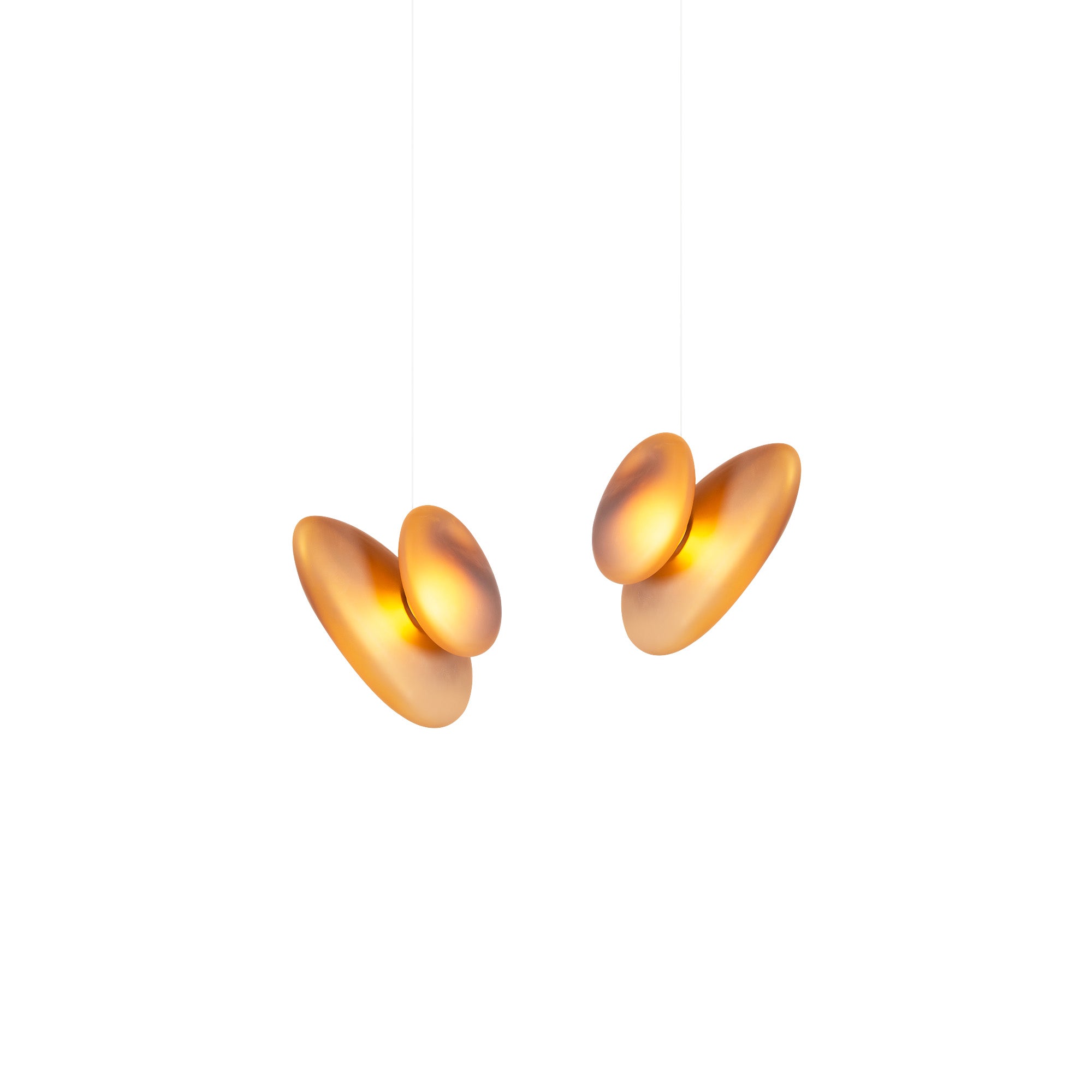 Pebble Linear 2 Pendant Light: B + Citrine + Citrine