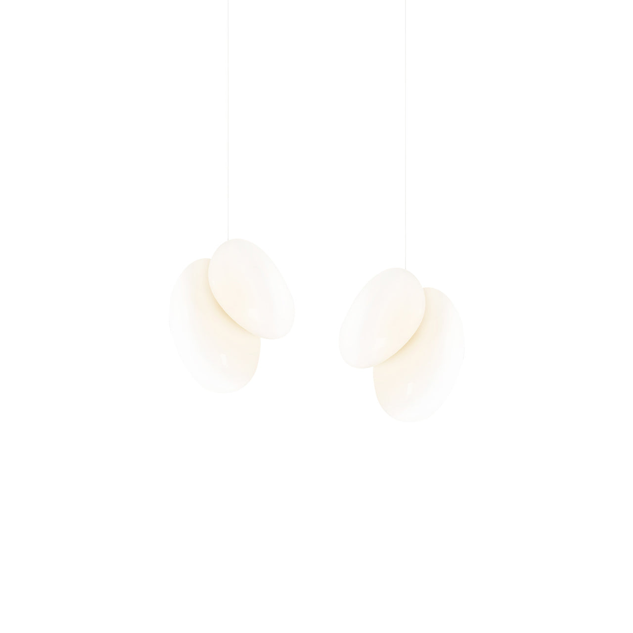 Pebble Linear 2 Pendant Light: A + Pearl + Pearl