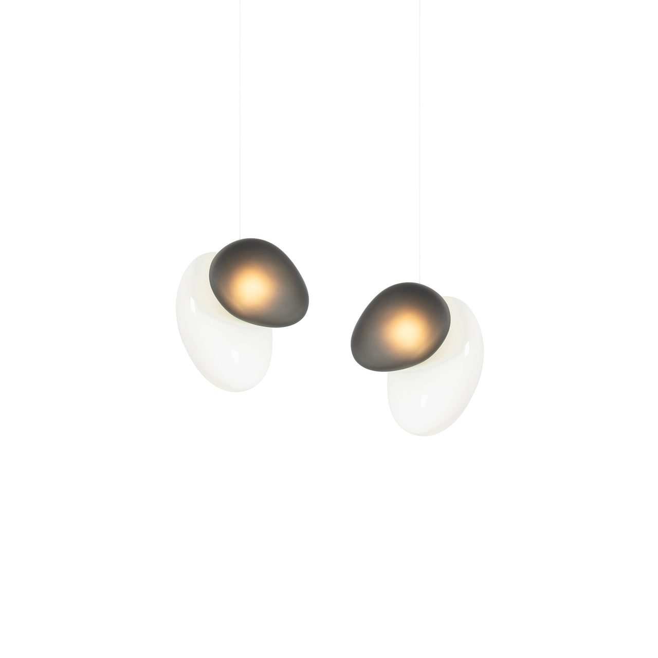 Pebble Linear 2 Pendant Light: A + Pearl + Slate