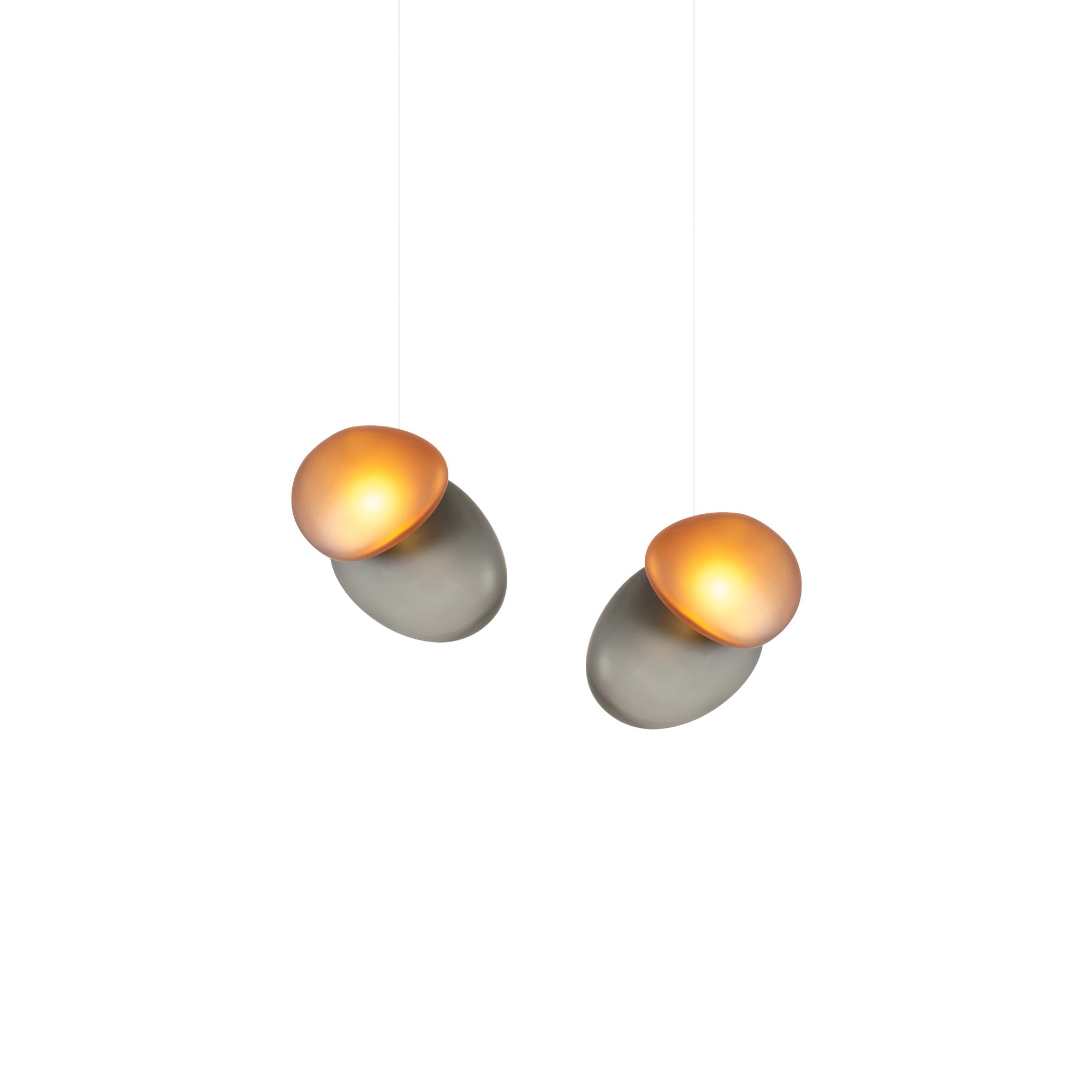 Pebble Linear 2 Pendant Light: A + Slate + Citrine