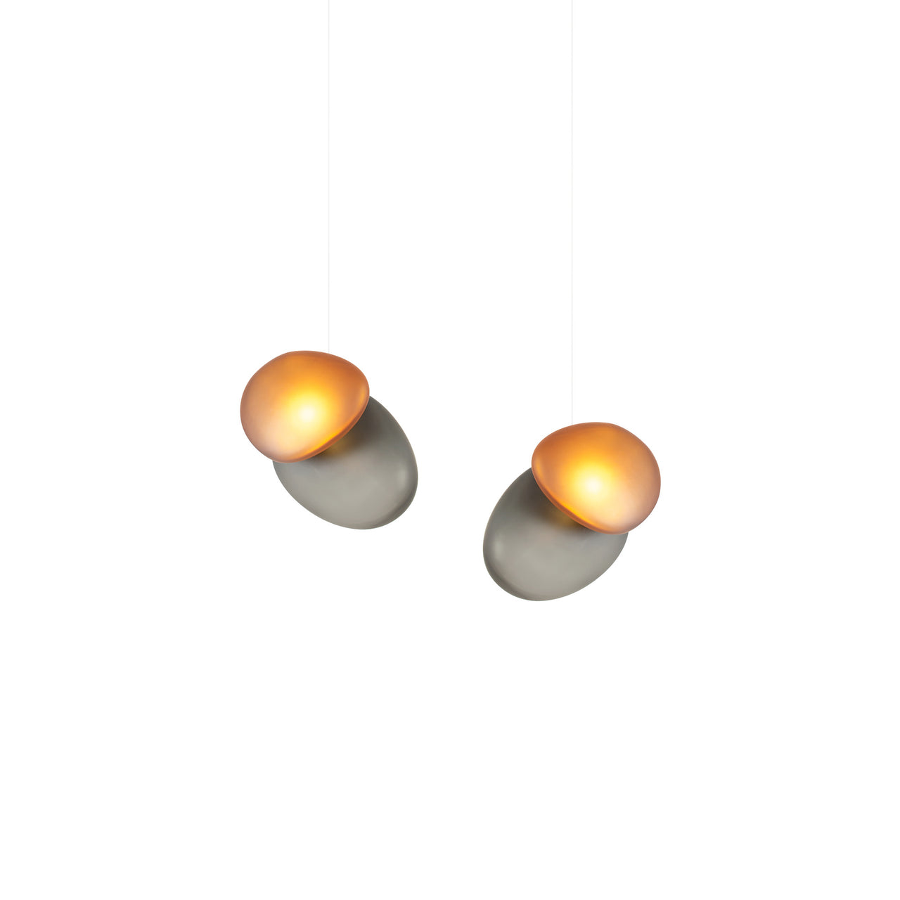 Pebble Linear 2 Pendant Light: A + Slate + Citrine