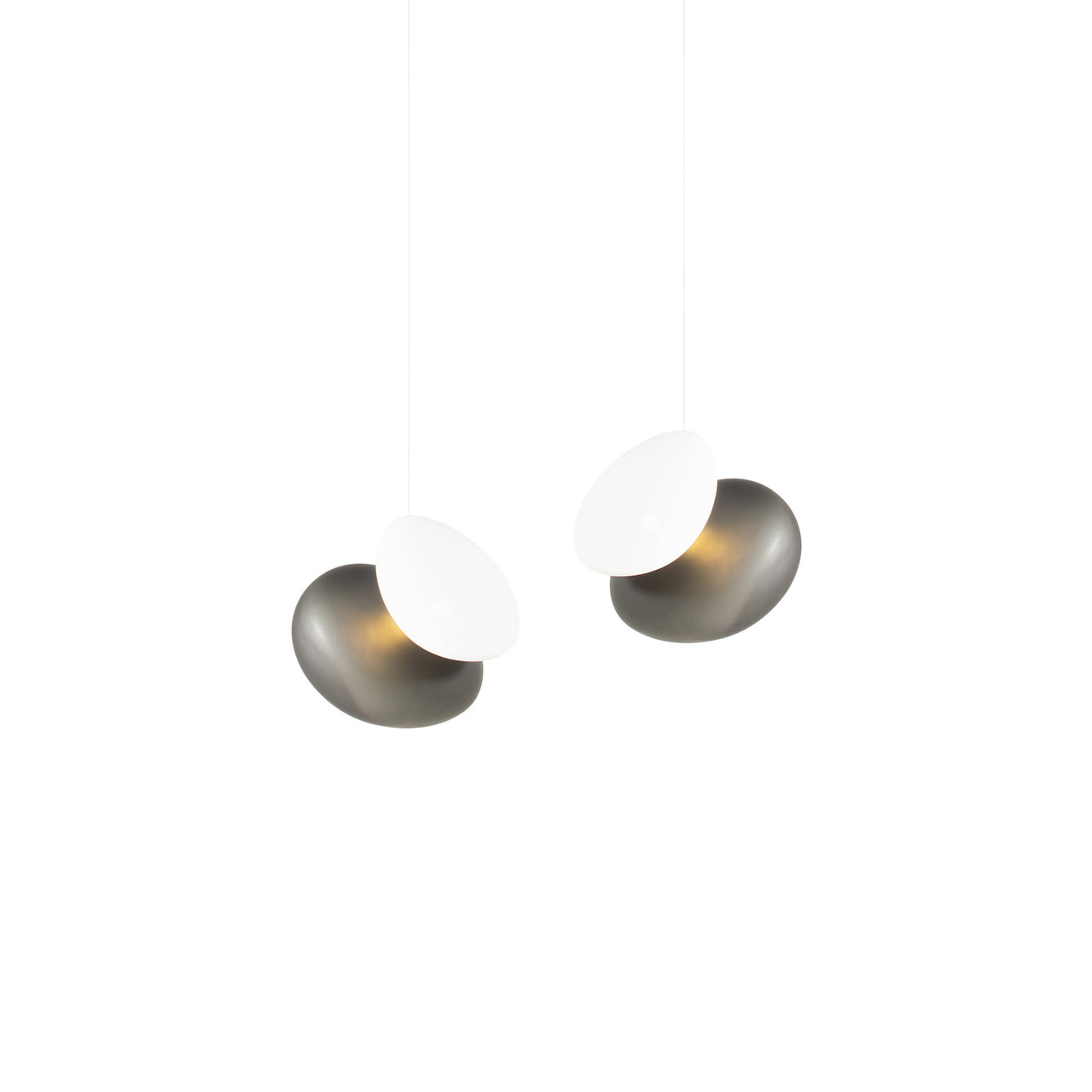 Pebble Linear 2 Pendant Light: A + Slate + Pearl