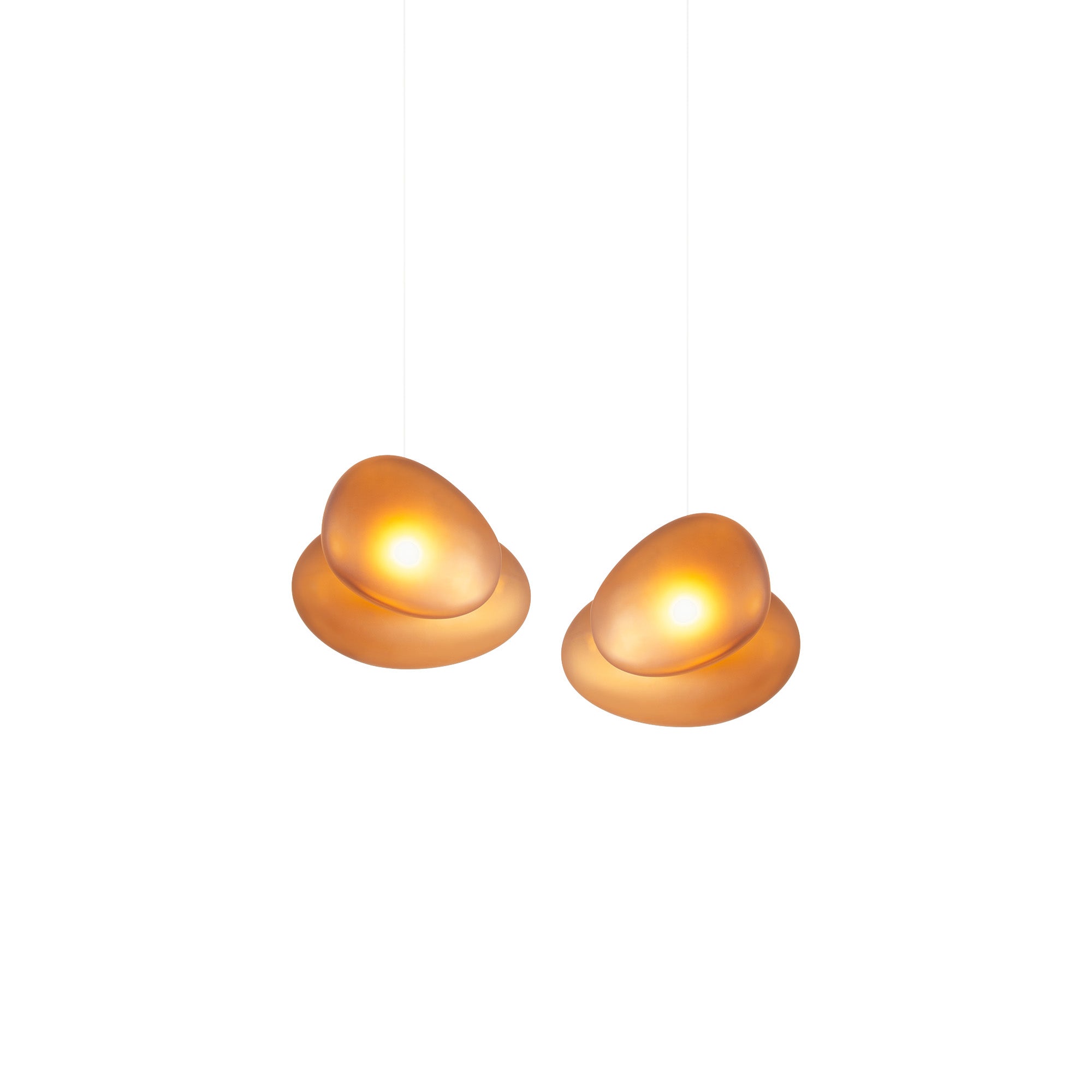 Pebble Linear 2 Pendant Light: A + Citrine + Citrine