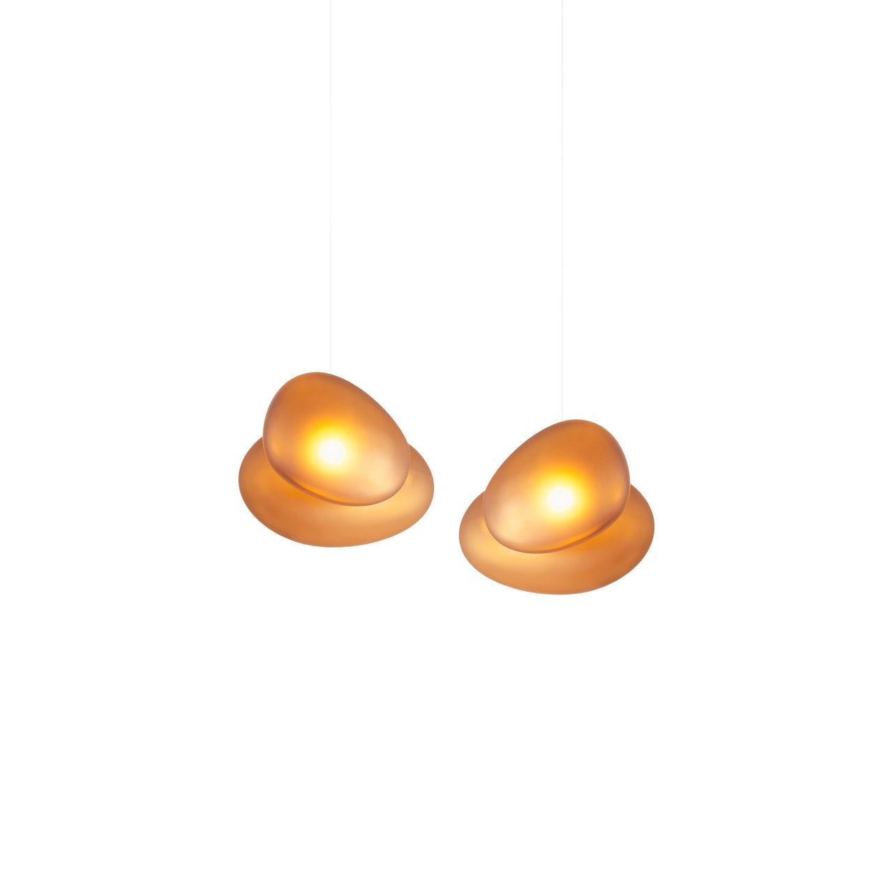 Pebble Linear 2 Pendant Light: A + Citrine + Citrine