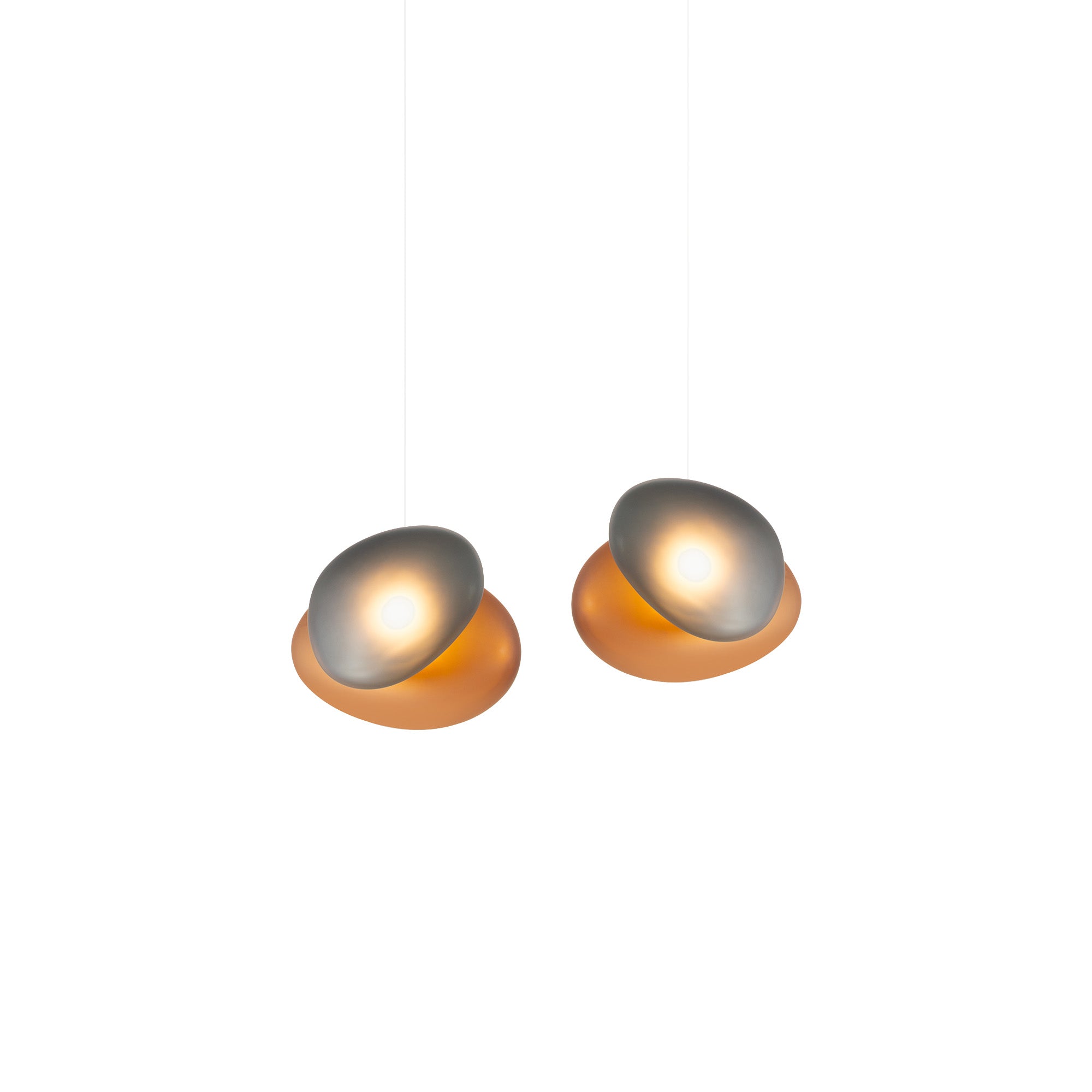 Pebble Linear 2 Pendant Light: A + Citrine + Slate