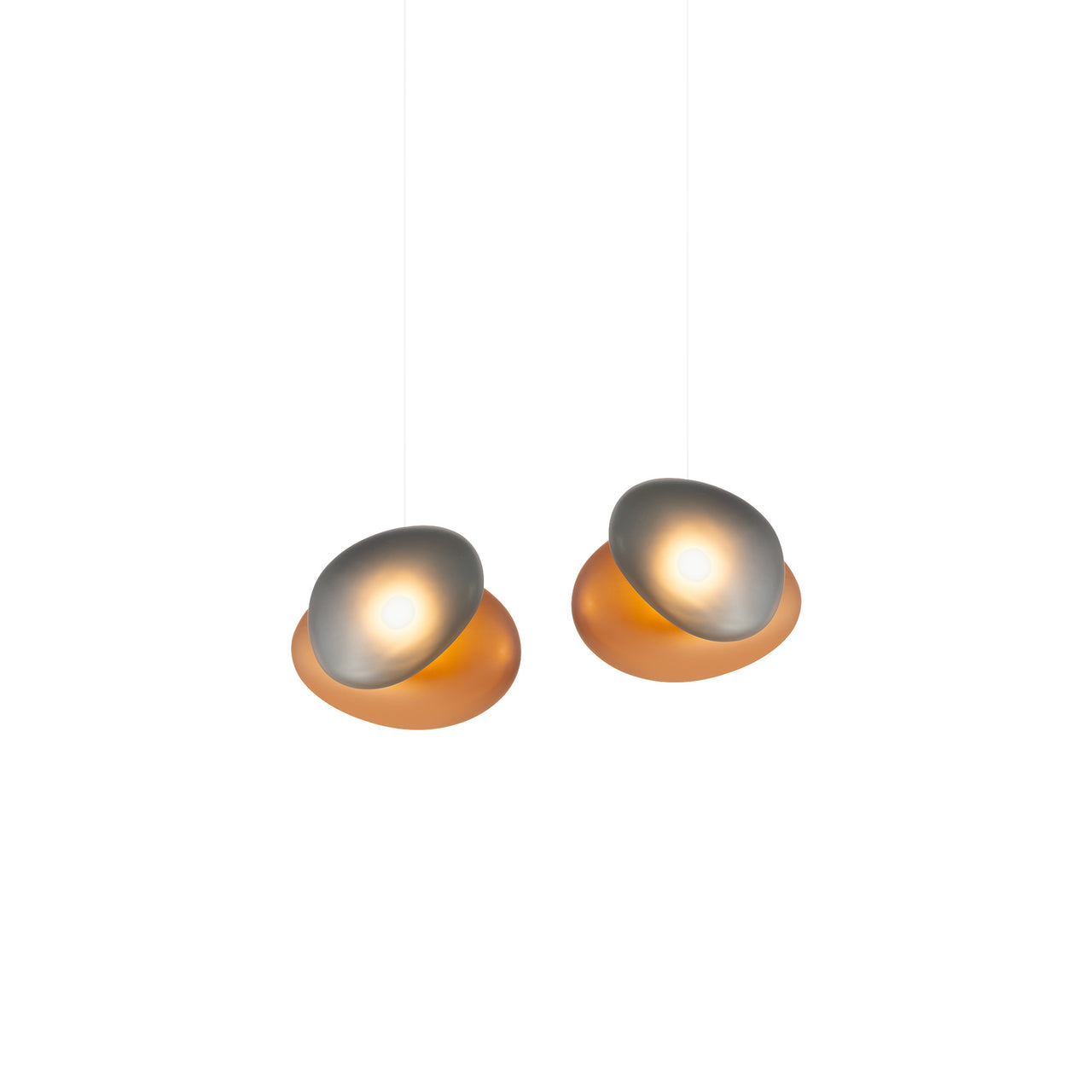 Pebble Linear 2 Pendant Light: A + Citrine + Slate