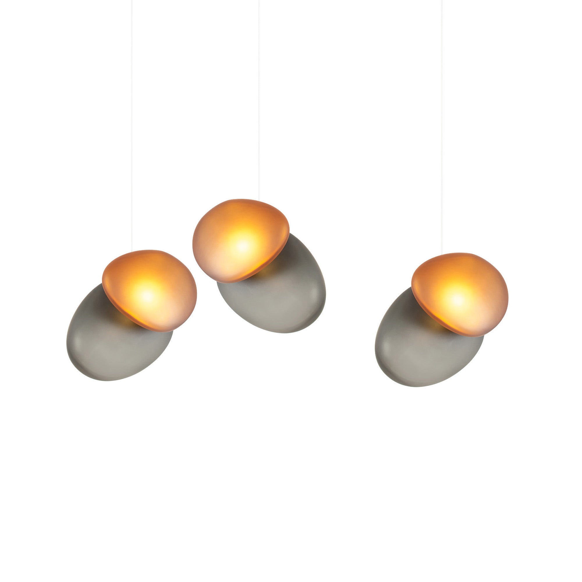 Pebble Linear 3 Pendant Light: A + Slate + Citrine