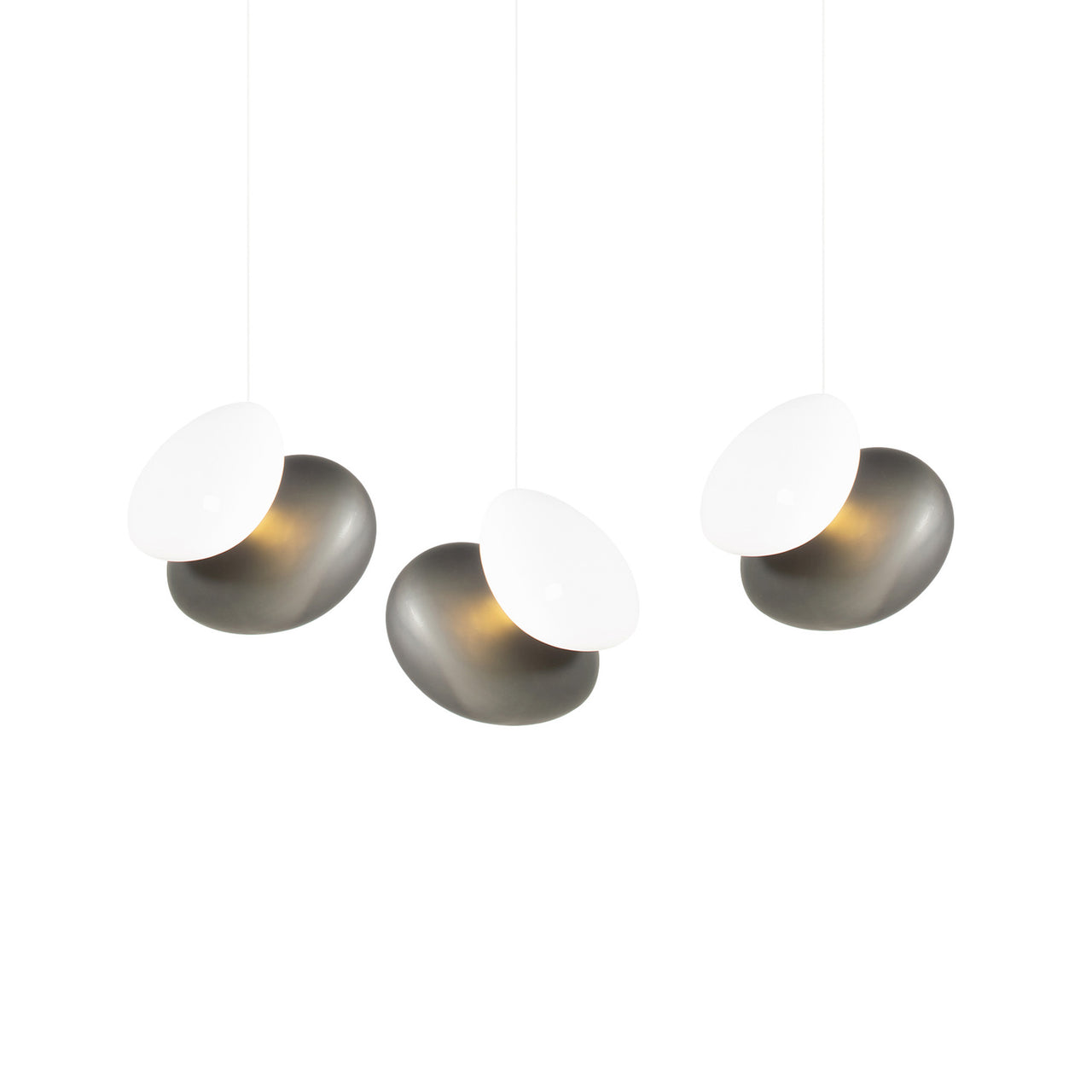 Pebble Linear 3 Pendant Light: A + Slate + Pearl