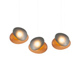 Pebble Linear 3 Pendant Light: A + Citrine + Slate