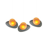 Pebble Linear 3 Pendant Light: B + Slate + Citrine