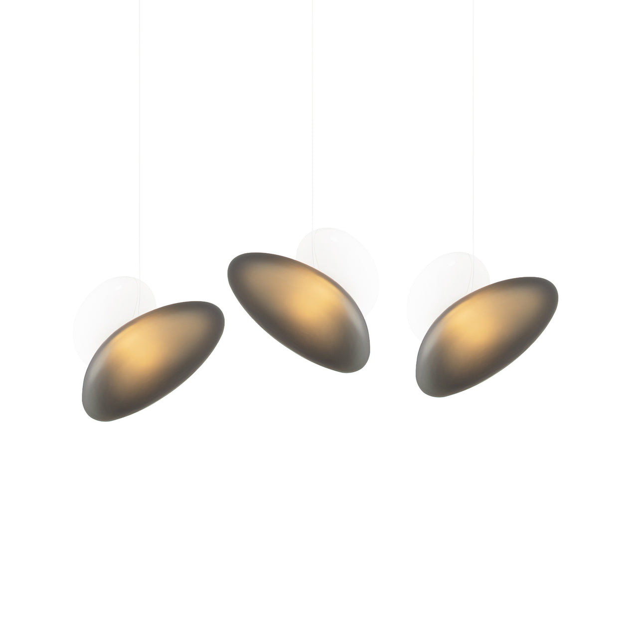 Pebble Linear 3 Pendant Light: B + Slate + Pearl