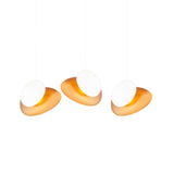 Pebble Linear 3 Pendant Light: B + Citrine + Pearl