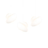 Pebble Linear 3 Pendant Light: B + Pearl + Pearl