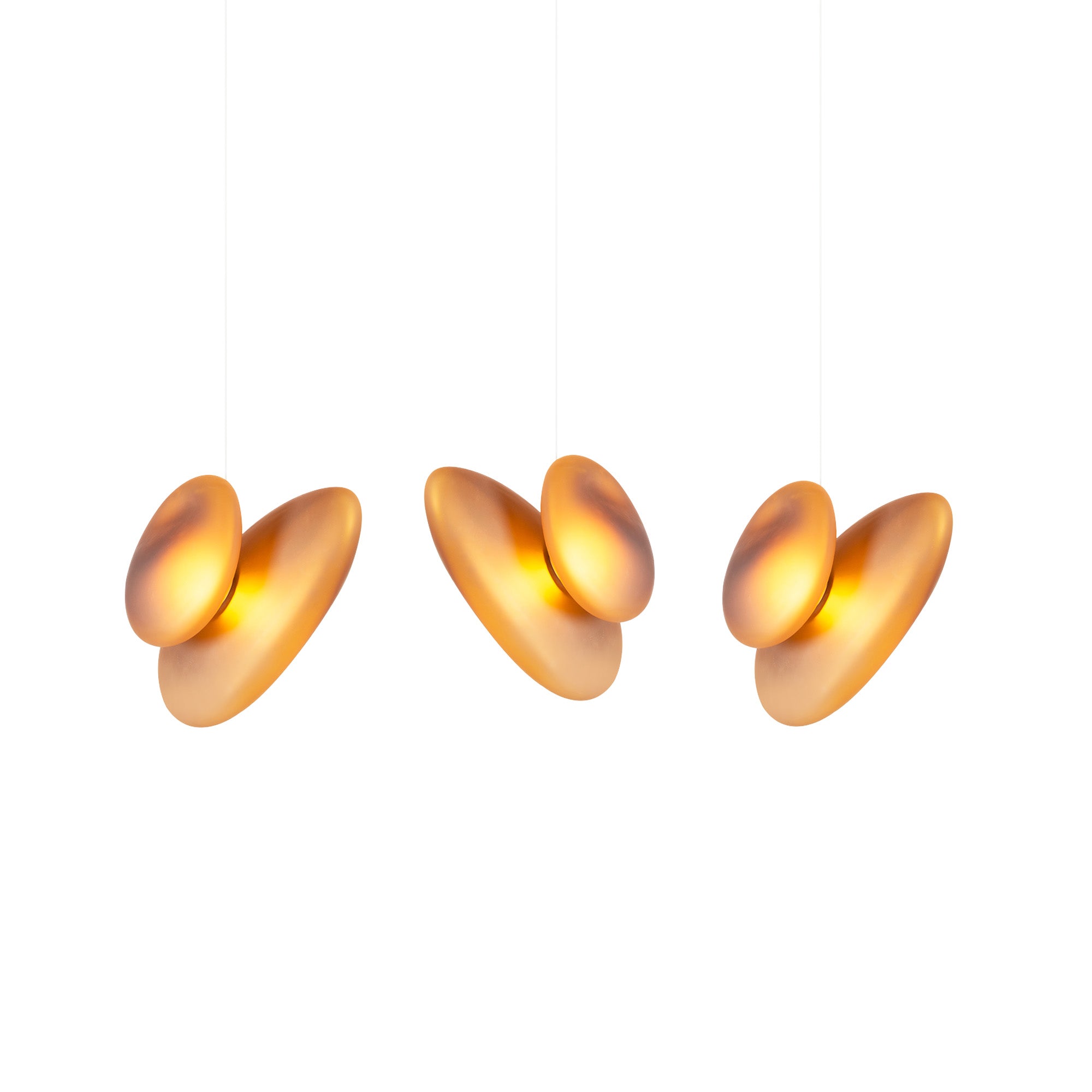 Pebble Linear 3 Pendant Light: B + Citrine + Citrine