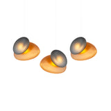 Pebble Linear 3 Pendant Light: B + Citrine + Slate