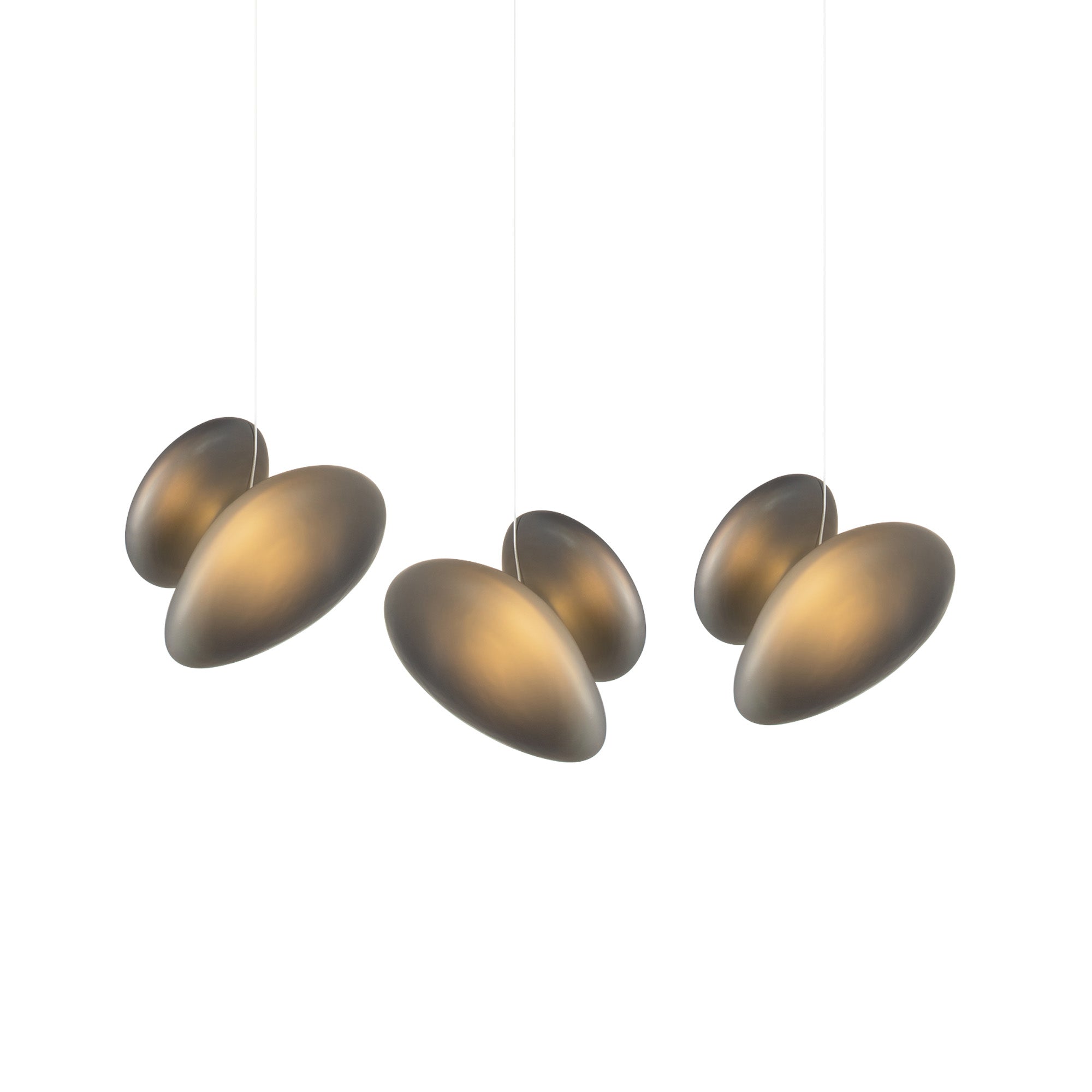 Pebble Linear 3 Pendant Light: B + Slate + Slate