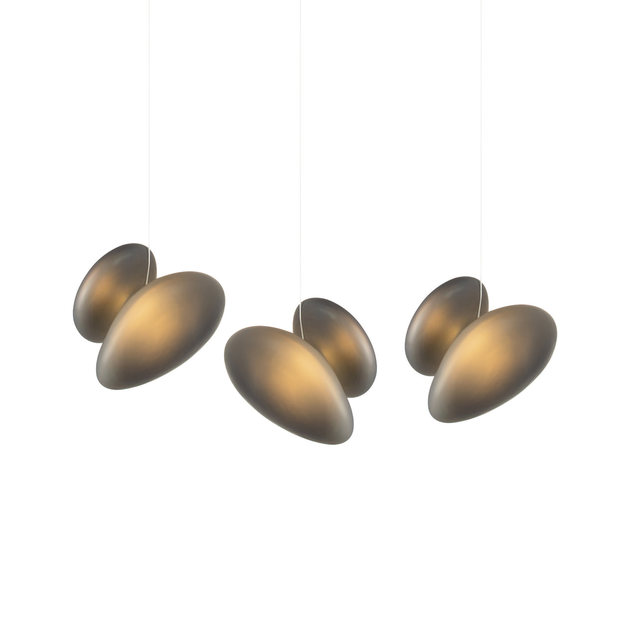Pebble Linear 3 Pendant Light: B + Slate + Slate