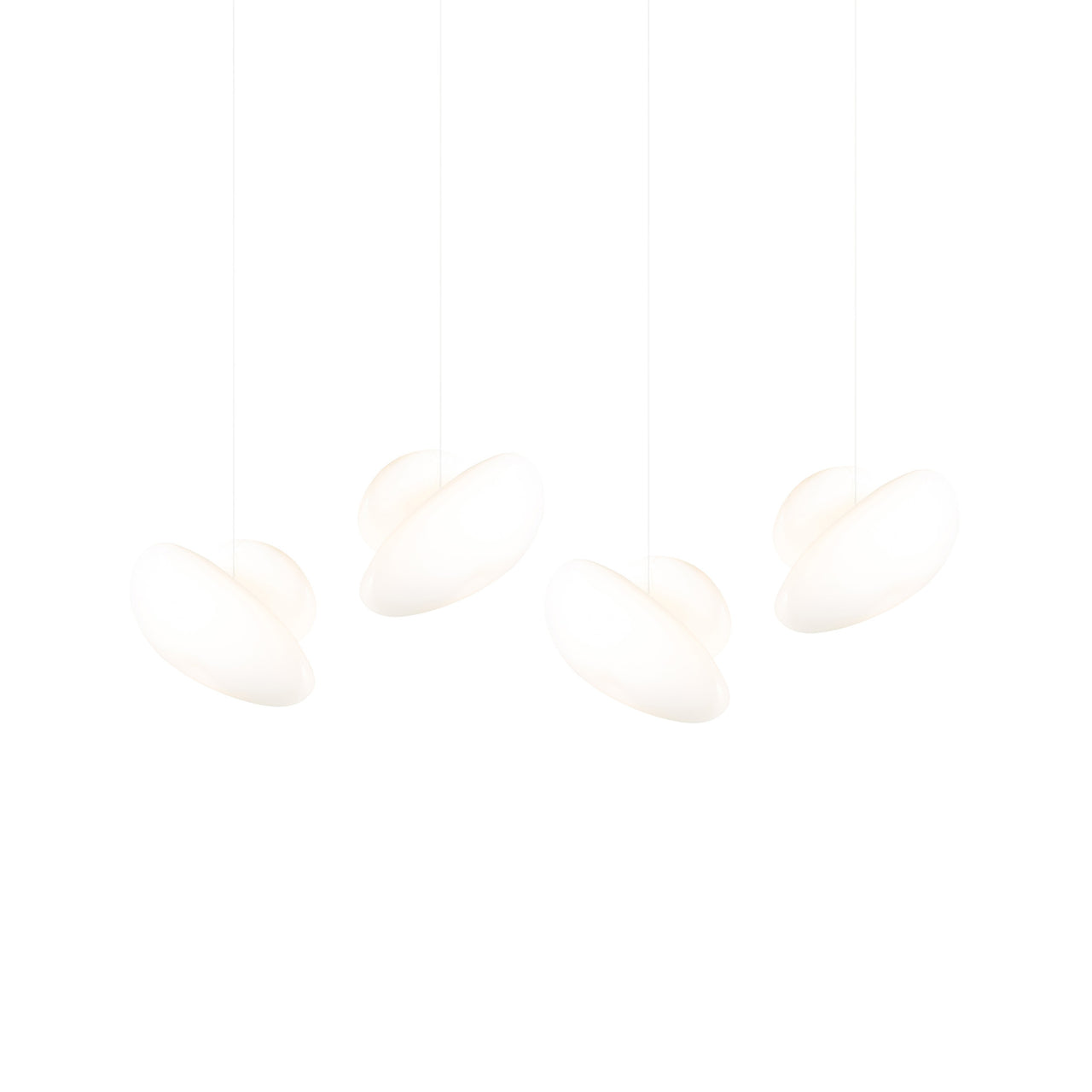 Pebble Linear 4 Pendant Light: B + Pearl + Pearl