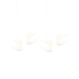 Pebble Linear 4 Pendant Light: B + Pearl + Pearl
