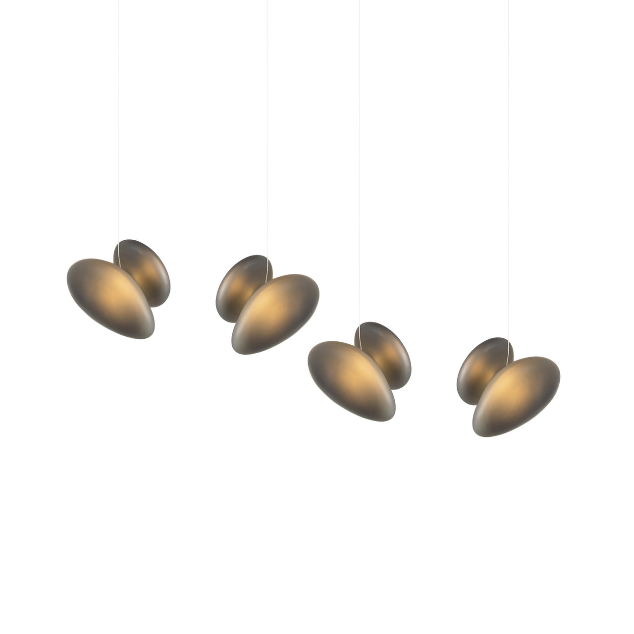 Pebble Linear 4 Pendant Light: B + Slate + Slate