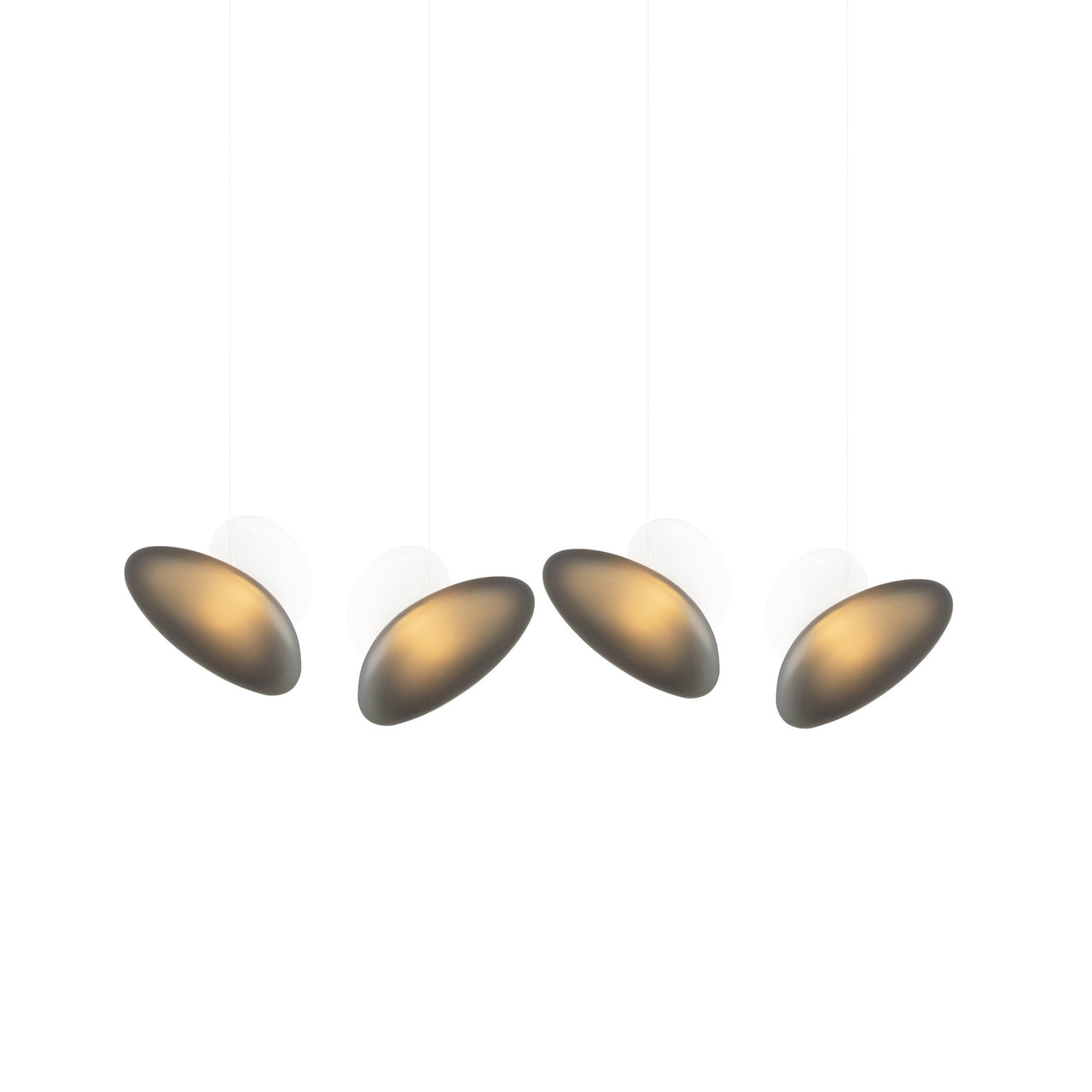 Pebble Linear 4 Pendant Light: B + Slate + Pearl