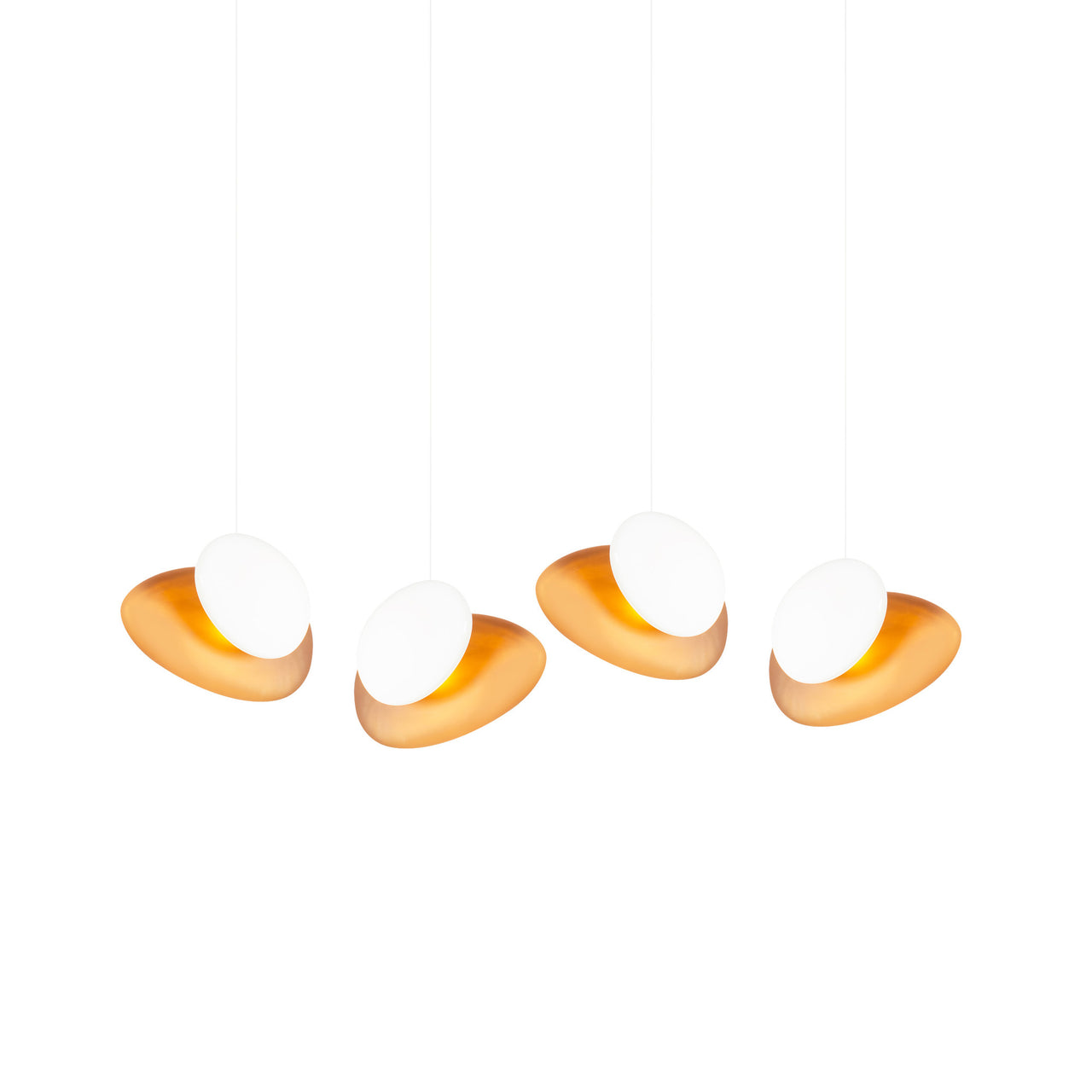 Pebble Linear 4 Pendant Light: B + Citrine + Pearl