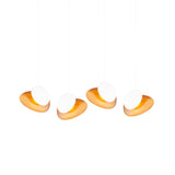 Pebble Linear 4 Pendant Light: B + Citrine + Pearl